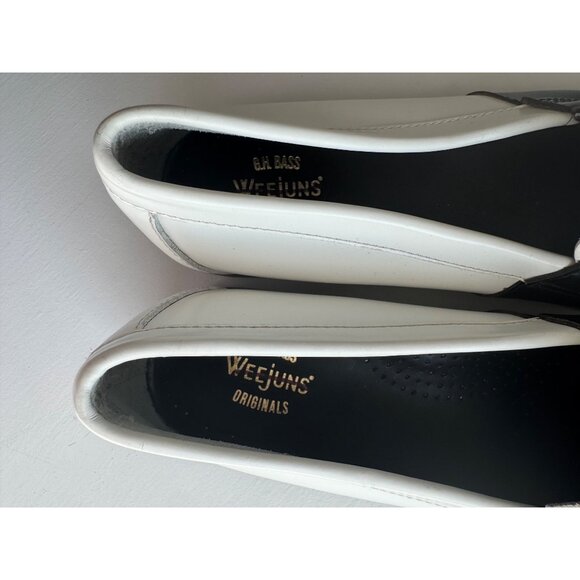 BASS Weejuns Flat Strap Colorblock Black White Loafer Women's Size 9 NEW - Picture 7 of 9